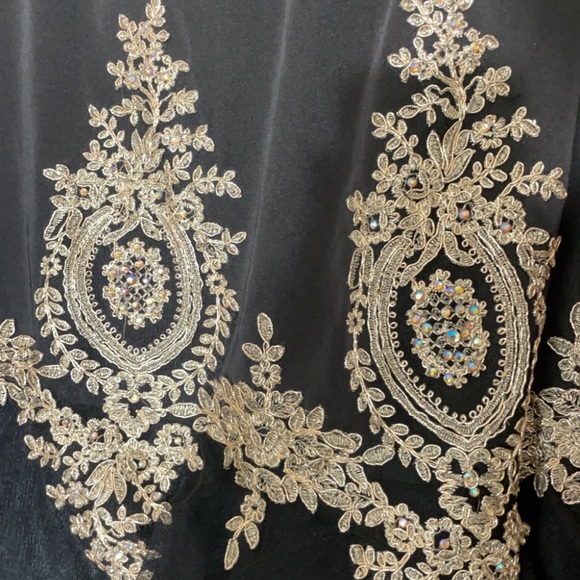 Black Mermaid style Masquerade Ball Gown - Picture 5 of 7